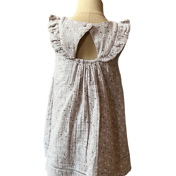 THE PRAIRIE BY RACHEL ASHWELL GIRLS BEIGE FLORAL SLEEVELESS CASUAL DRESS SIZE 3T - Picture 9 of 13